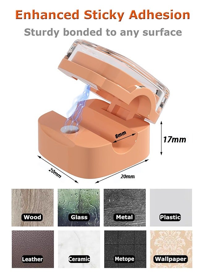 8-Pack Magnetic Cable Clips, Adjustable Cord Holder for Under Desk Cable Management, Adhesive Charger Wire Organizer Keeper for Home Office Desk Phone Car Wall Desktop Nightstand ( Multi color) - Image 2