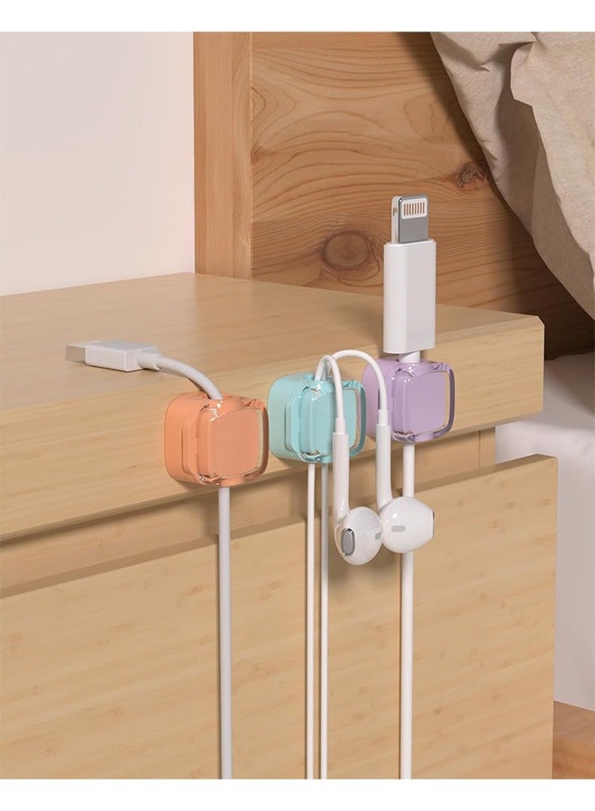 8-Pack Magnetic Cable Clips, Adjustable Cord Holder for Under Desk Cable Management, Adhesive Charger Wire Organizer Keeper for Home Office Desk Phone Car Wall Desktop Nightstand ( Multi color) - Image 4