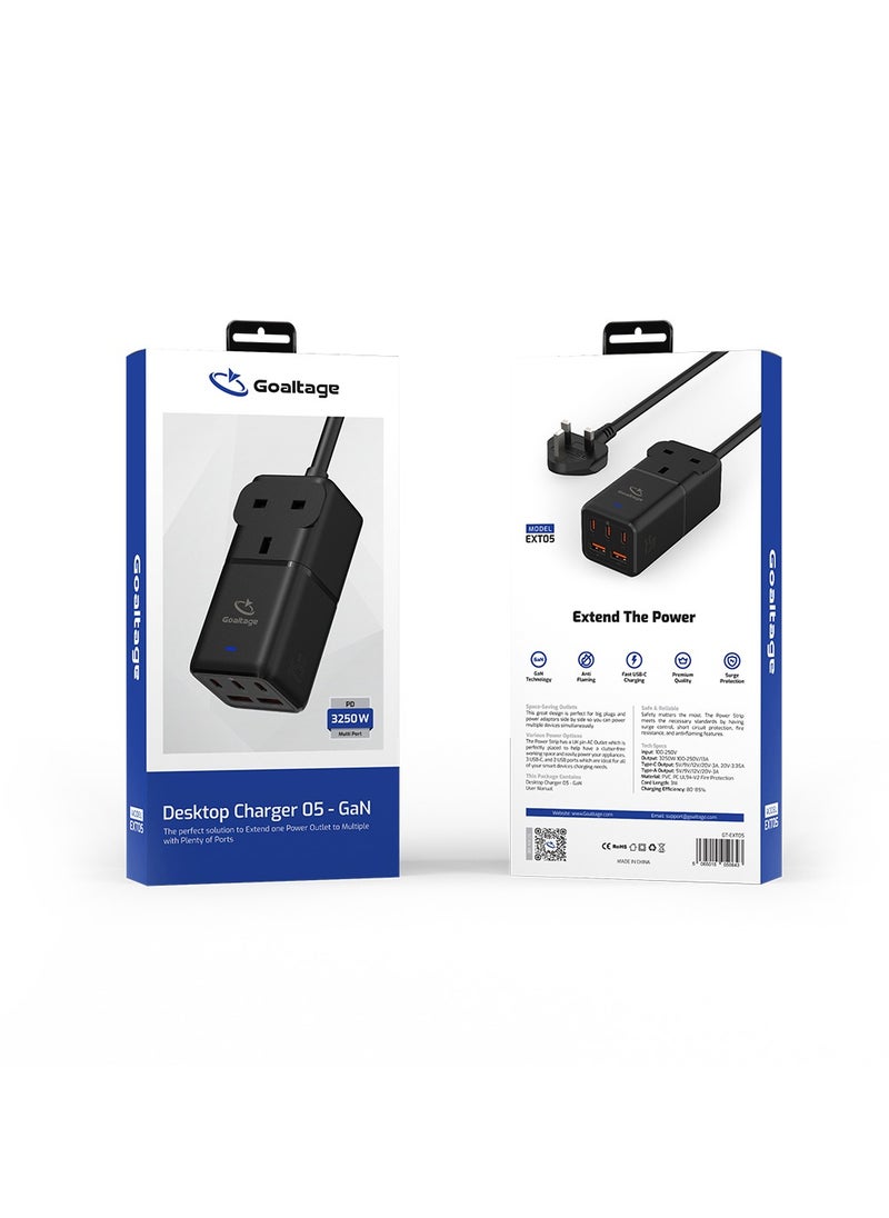EXT05 3,250W GaN Extension with Safety Protection, Multi-Plug, and Multi-Port Functionality