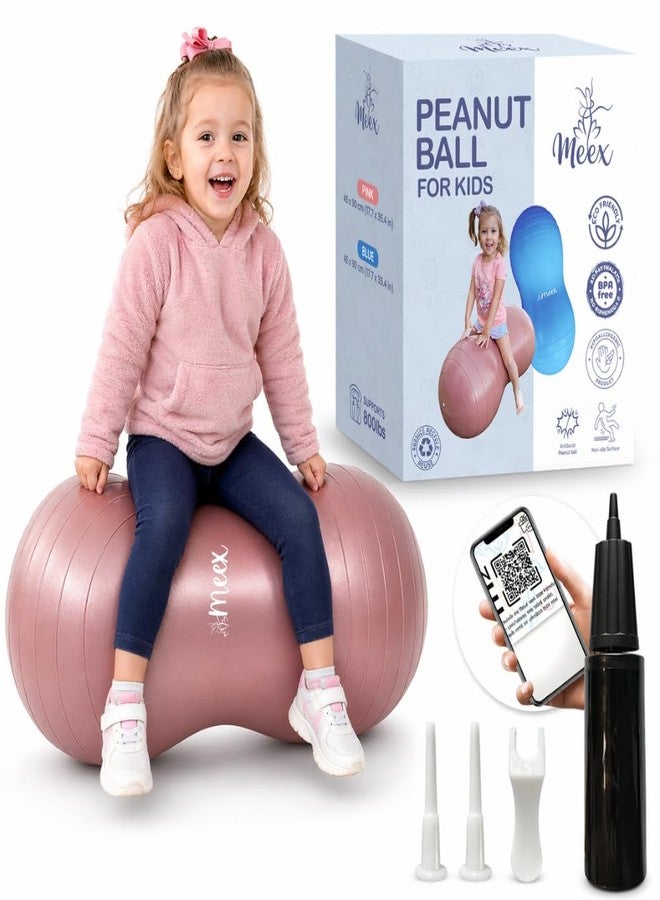 Meex Sensory Peanut Ball for Kids Therapy and Exercise - Enhance Balance, Motor Skills and Physical Therapy Calming Development with Our Yoga Ball - Flexible Seating for Autistic Children (Pink - Image 1
