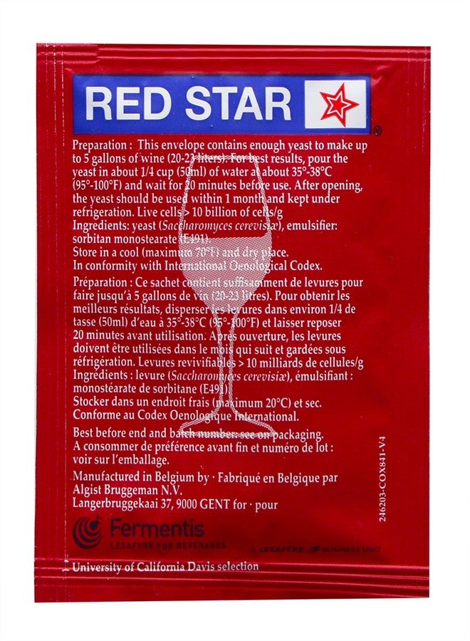 RED STAR خميرة النبيذ ريد ستار بريمير كلاسيك سابقًا مونتراشيت لصنع النبيذ x10 - Image 3