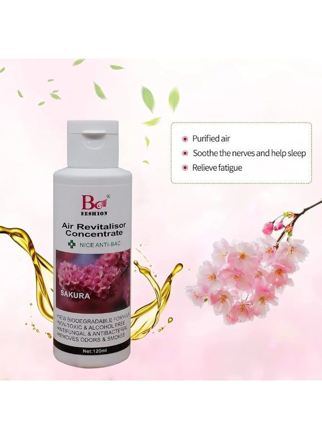 زيت عطري 120 مل، زيوت عطرية نقية وطبيعية لأجهزة الترطيب، ومعطرات الجو، وموزعات الزيوت العطرية، مثالية لتحسين جودة الهواء في البيئة المحيطة (ساكورا) - Image 5