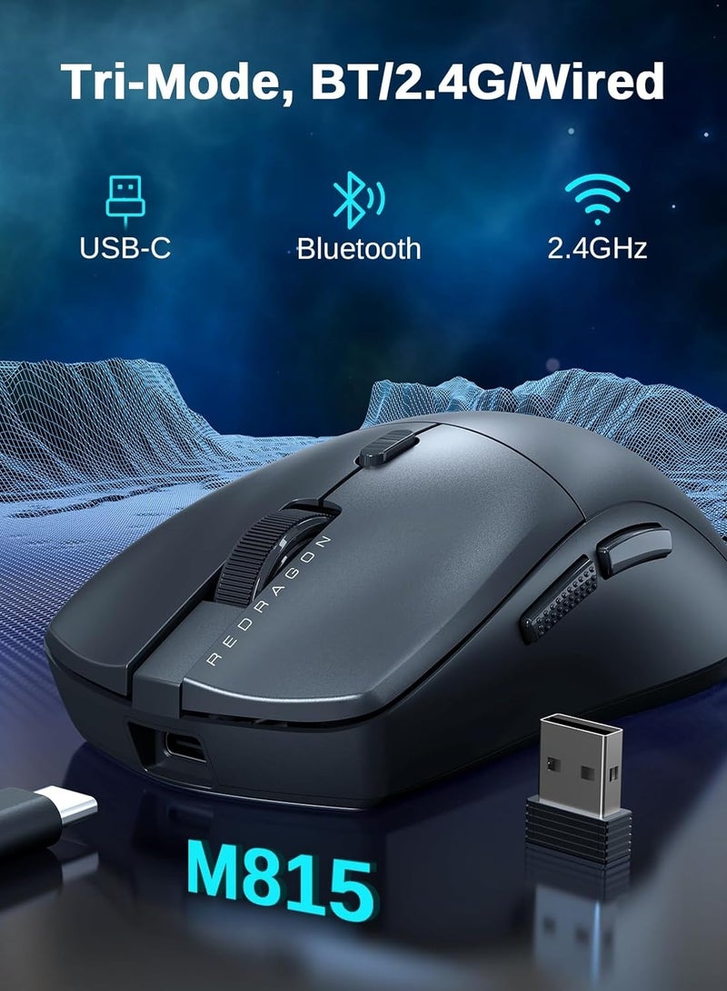 REDRAGON Wireless Gaming Mouse M815 PRO With 3 Modes, 26K DPI Ultralight Gaming Mouse, Full Programmable Buttons, DIY Key binds Supported Software and Adjustable DPI - Image 2