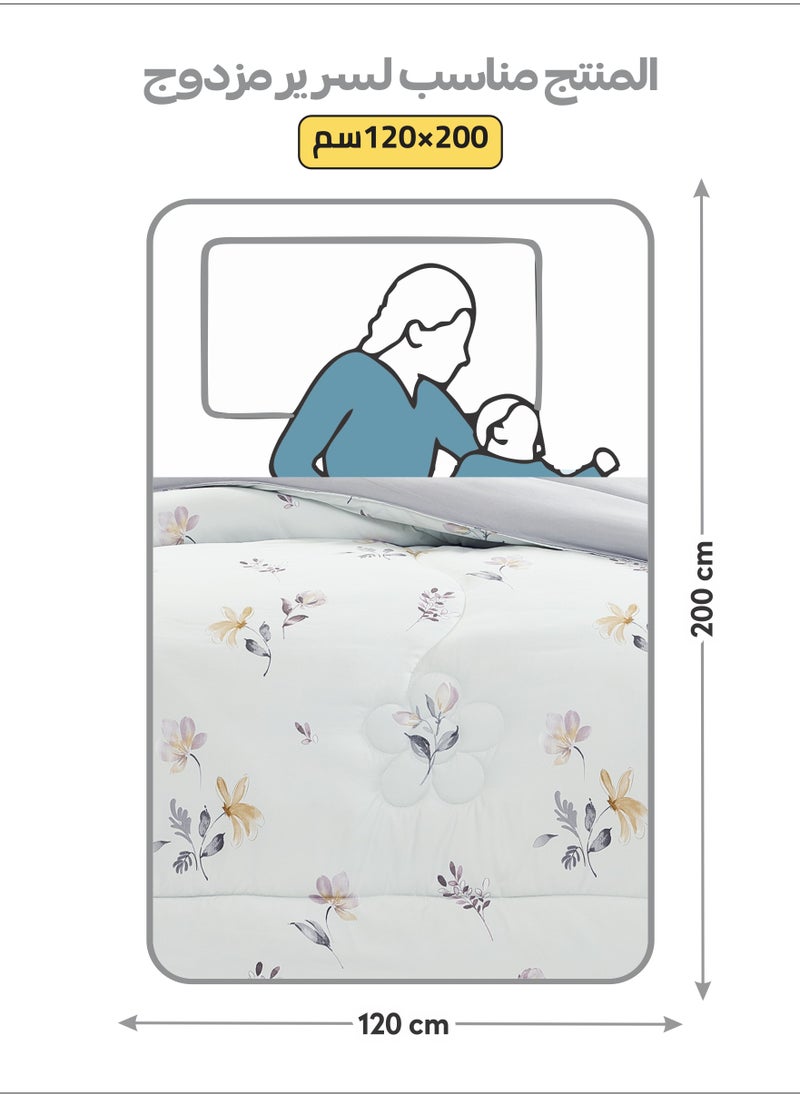 Donetella Bedding Comforter Set Single Size, 4-Pcs Bed Set Fits 120x200 Cms -Printed Bedding Set-All Season- Brushed Microfiber (طقم مفرش سرير فندقي)  - Image 2