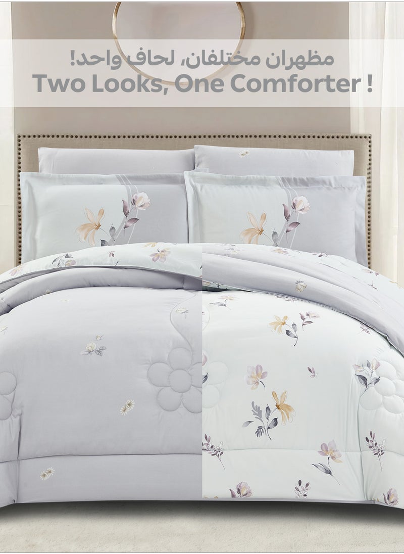 Donetella Bedding Comforter Set Single Size, 4-Pcs Bed Set Fits 120x200 Cms -Printed Bedding Set-All Season- Brushed Microfiber (طقم مفرش سرير فندقي)  - Image 5