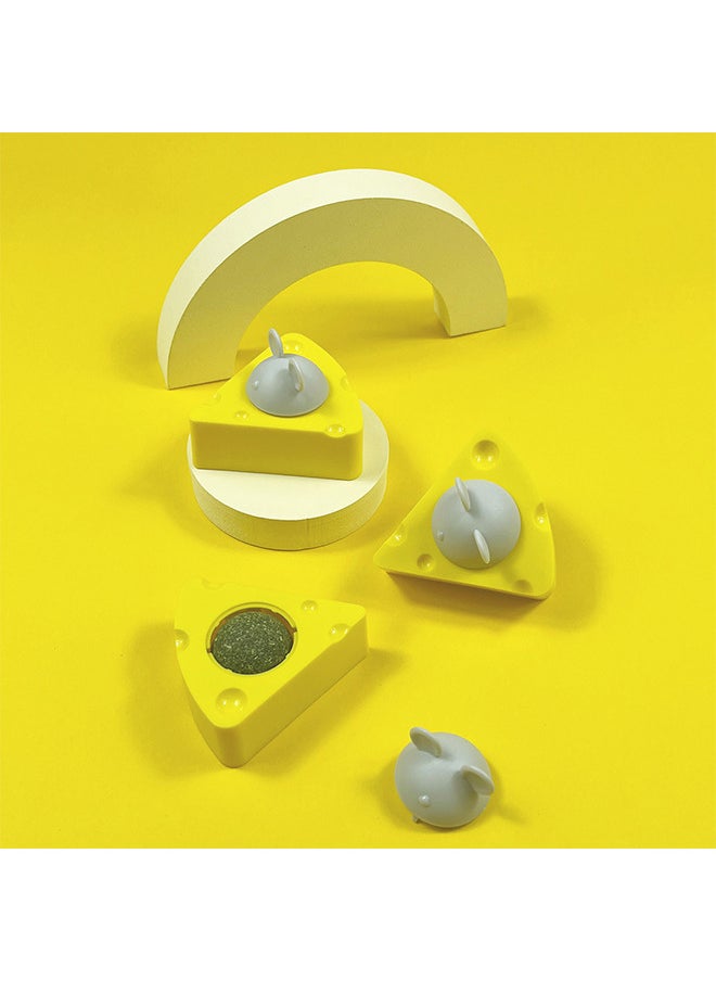 Neostyle - Catnip Toys, Avocado Spinning Removable Catnip Balls, Cat Licking Edible Safe and Healthy Kitten Chew Wall Toys, Teeth Cleaning Cat Ball Toys (Cheese) - Image 1