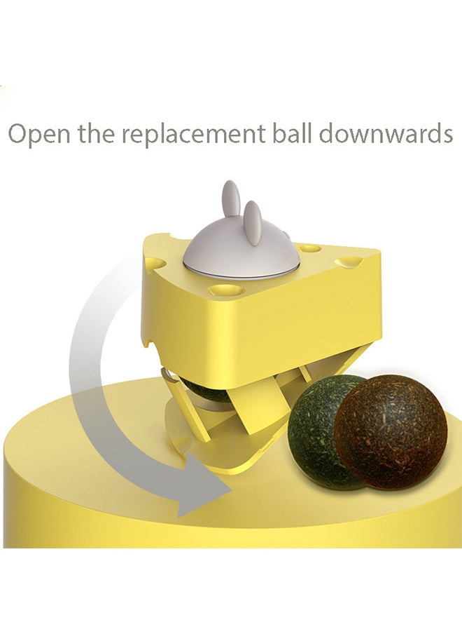 Neostyle - Catnip Toys, Avocado Spinning Removable Catnip Balls, Cat Licking Edible Safe and Healthy Kitten Chew Wall Toys, Teeth Cleaning Cat Ball Toys (Cheese) - Image 1