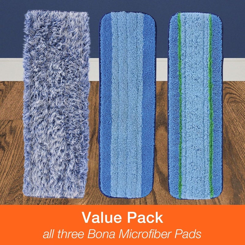 BONA MICROFIBER CLEANING PADS 4 X 15 INCHES 3 PACK MULTICOLOR Trendy versatile build - Image 3