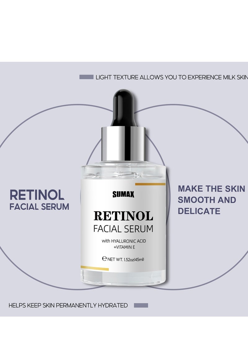 سوماكس سيروم الوجه بالريتينول بحمض الهيالورونيك وفيتامين سي ، مصل الريتينول المضاد للشيخوخة لإصلاح البشرة ، مصل الريتينول للوجه ، يقلل من التجاعيد والخطوط الدقيقة ، سيروم الوجه للبقع العمرية للنساء والرجال 45 مل - Image 5
