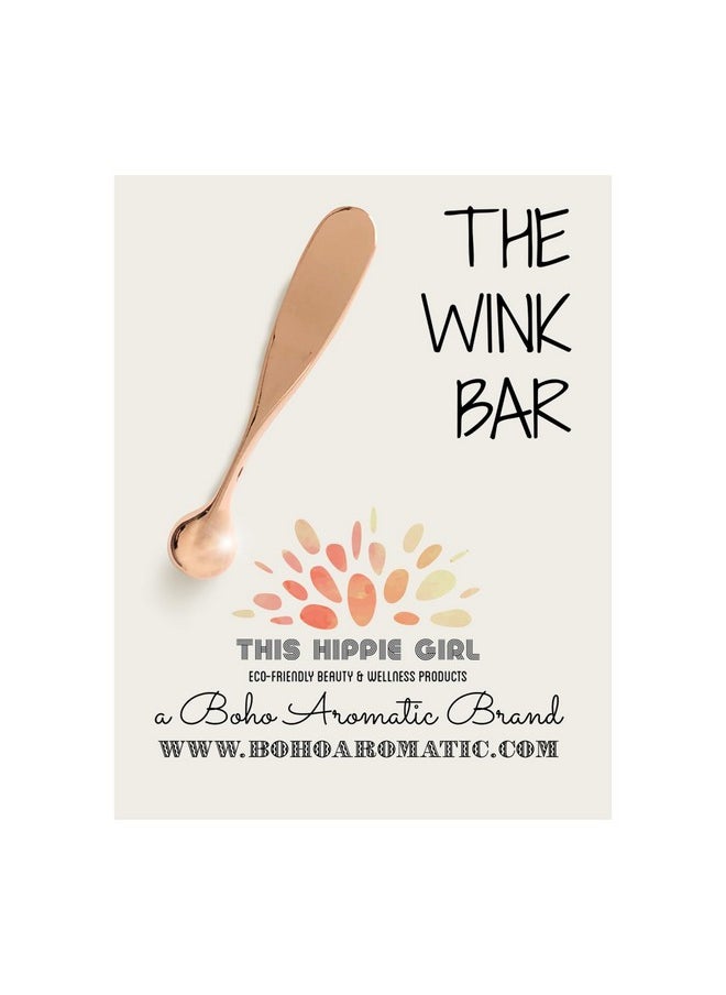 Boho Aromatic This Hippie Girl The Wink Bar Rose Gold Eye Cream Applicator Puffy Eye Cream Tool To Help Massage Under Eye Cream Premium Zinc Alloy Durable Beauty Tools Mini Facial Care Tool  - Image 1