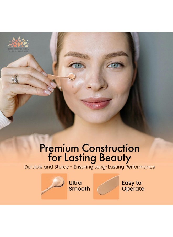 Boho Aromatic This Hippie Girl The Wink Bar Rose Gold Eye Cream Applicator Puffy Eye Cream Tool To Help Massage Under Eye Cream Premium Zinc Alloy Durable Beauty Tools Mini Facial Care Tool  - Image 2