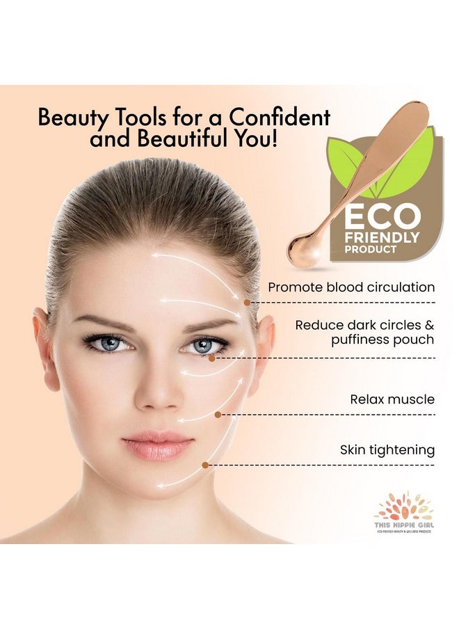 Boho Aromatic This Hippie Girl The Wink Bar Rose Gold Eye Cream Applicator Puffy Eye Cream Tool To Help Massage Under Eye Cream Premium Zinc Alloy Durable Beauty Tools Mini Facial Care Tool  - Image 3