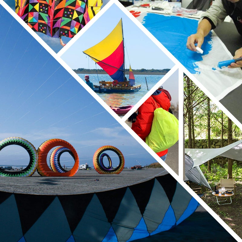 emma kites قماش نايلون مقاوم للتمزق أسود 40 دينير من إيما كايتس، قطعة مسبقة القطع بطول 1 ياردة: 60"x36"، طلاء PU خفيف الوزن ومقاوم للماء - Image 5