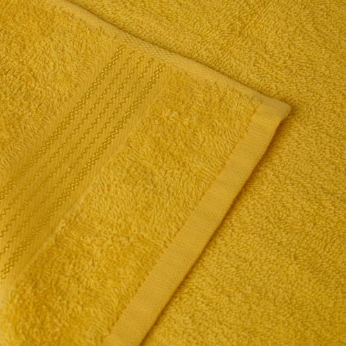 KOPA Quick Dry 100% Cotton Soft Terry Towel -4pc Face Towel (d'ross) | Quick Dry 100% Cotton | Super Absorbent, Lightweight, Odour Free - for Men, Women, Kids Solid-Yellow - Image 5