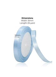 MARKQ Powder Blue Satin Ribbon, 12mm x 25yd Fabric Polyester Ribbon for Gift Wrapping, Party Favors, Wedding Decorations, Bow Making, Bouquets, Sewing Projects & Craft Supplies  - Image 2
