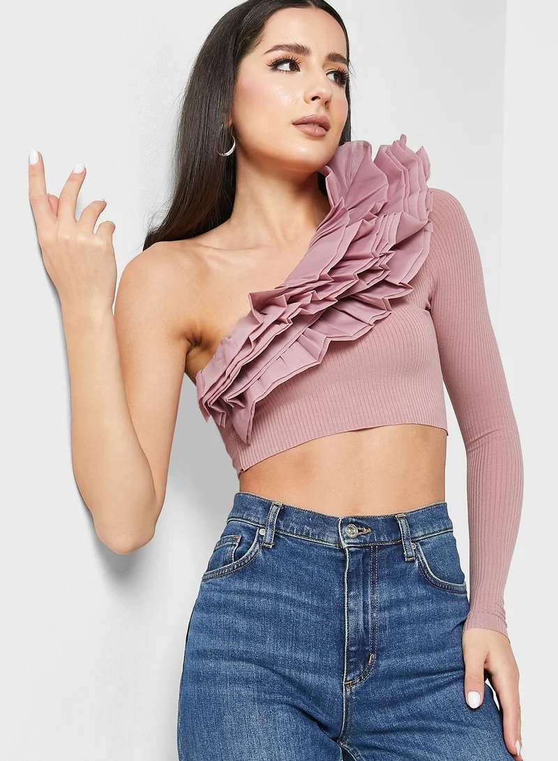 Ella Limited Edition Ruffled Detail One Shoulder Top