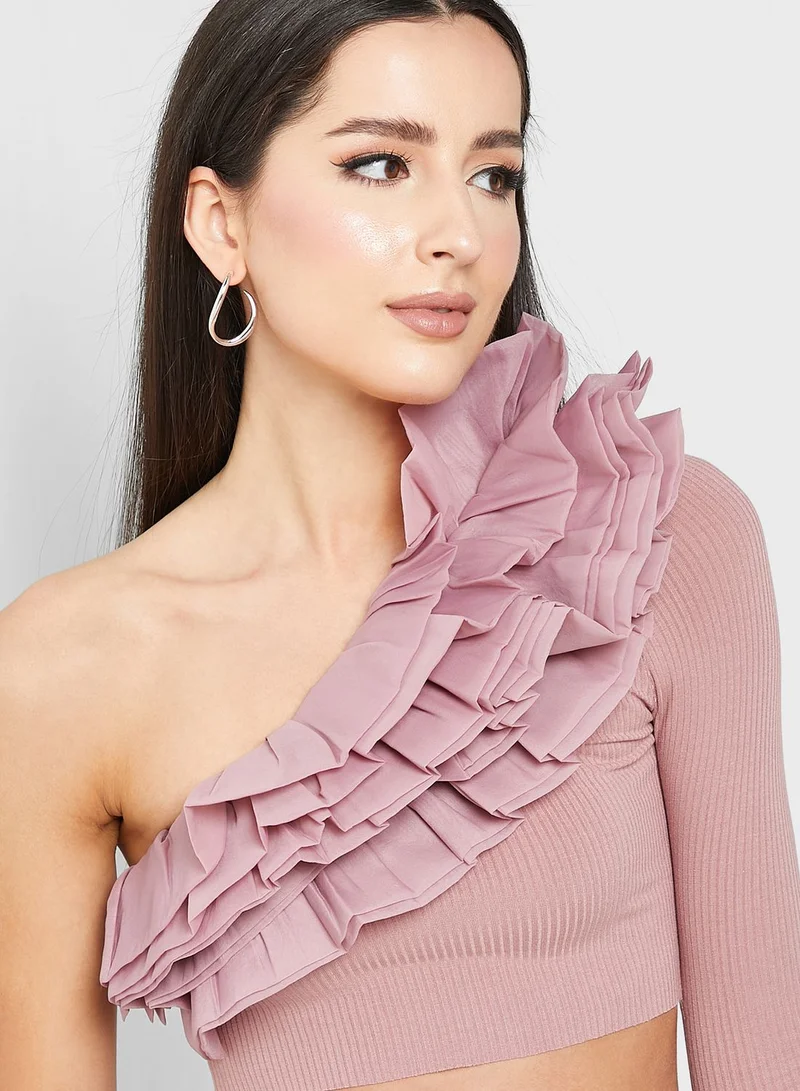 Ella Limited Edition Ruffled Detail One Shoulder Top