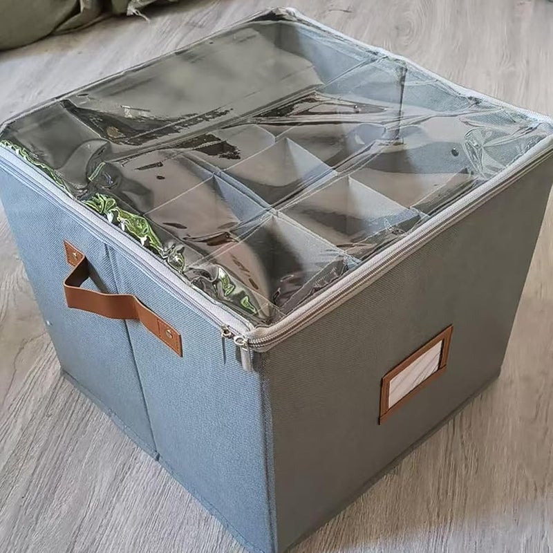 منظم الأحذية الرمادي المحمول صندوق فاصل قابل للتكديس للخزانة، المهجع، المدخل، غرفة النوم - Image 4