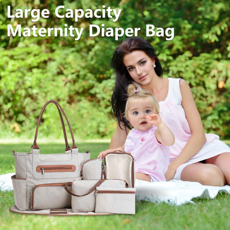 Maternity Diaper Bag: Khaki - Baby Diaper Bag for Moms & Baby Travel Use - Image 2