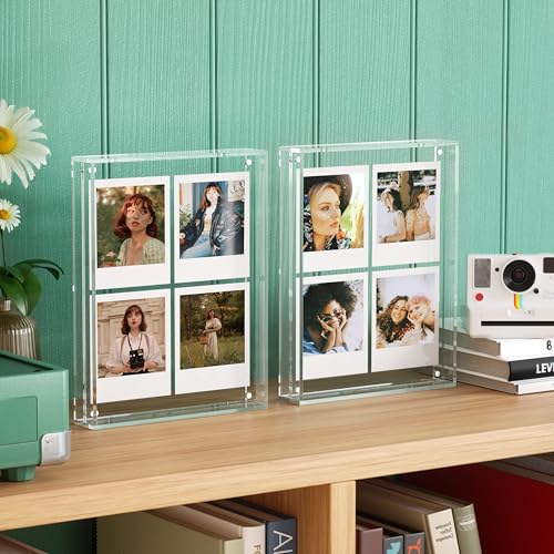WINKINE Wall Polaroid Frame for i-Type/600/SX-70 Films, Photo Collage Frame 8" x 10.2", Tabletop Acrylic Instant-Print Picture Frames for Photos, Floating Pressed Flower Art Display - Image 4