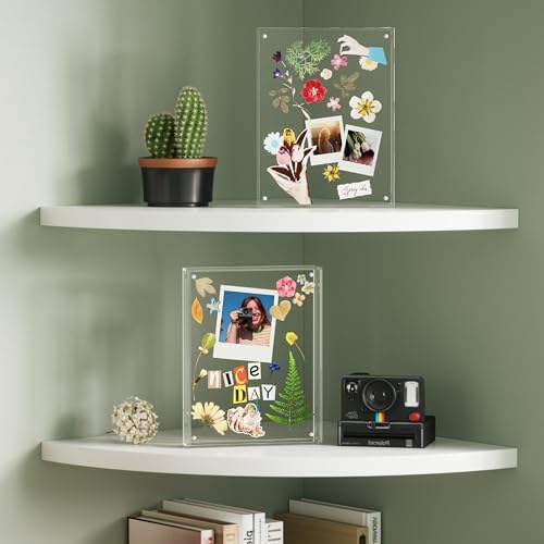 WINKINE Wall Polaroid Frame for i-Type/600/SX-70 Films, Photo Collage Frame 8" x 10.2", Tabletop Acrylic Instant-Print Picture Frames for Photos, Floating Pressed Flower Art Display - Image 5
