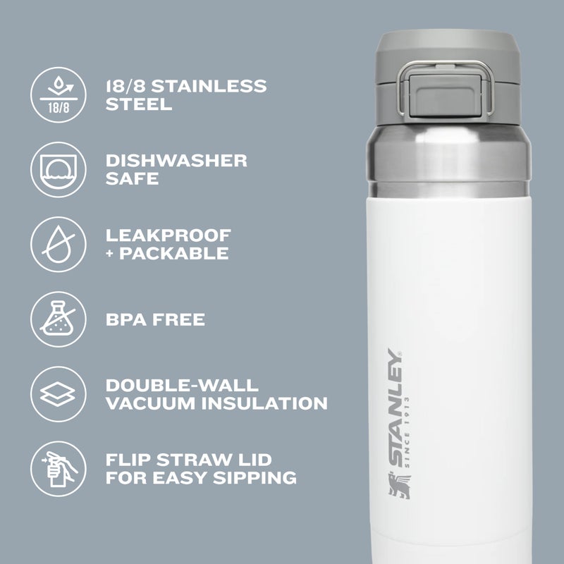 Stanley Quick Flip GO Water Bottle 24 OZ | Push Button Lid | Leakproof & Packable for Travel & Sports | Insulated Stainless Steel | BPA-Free | Azure - Image 2
