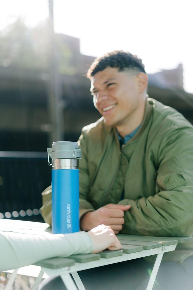 Stanley Quick Flip GO Water Bottle 24 OZ | Push Button Lid | Leakproof & Packable for Travel & Sports | Insulated Stainless Steel | BPA-Free | Azure - Image 4