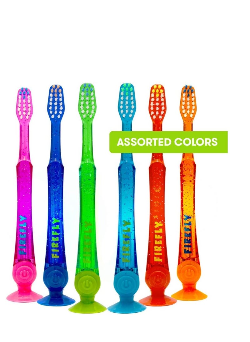 Firefly - Firefly Light-Up Timer Kids Toothbrush with Suction Cup, Soft - 2 Count (Pack of 1), Assorted - Image 1