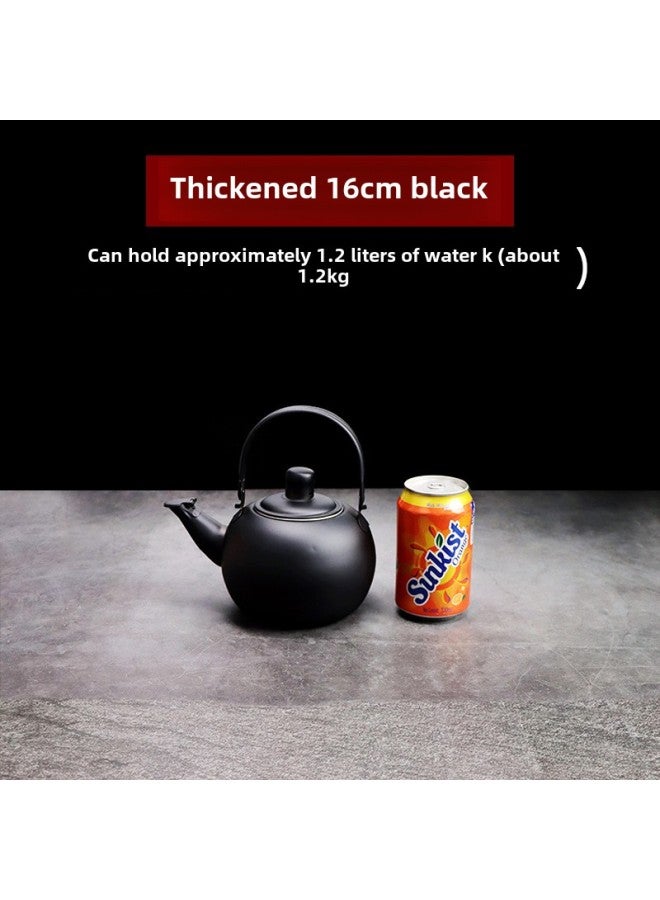 Special Offer Stainless Steel Teapot Restaurant Teapot With Strainer Household Kettle Large Capacity Hotel And Restaurant Kettle-Color:Free Engraving Starting From 10 Pieces-Capacity:Linglong Pot 16cm Black Upgraded Thickened Version  - Image 1