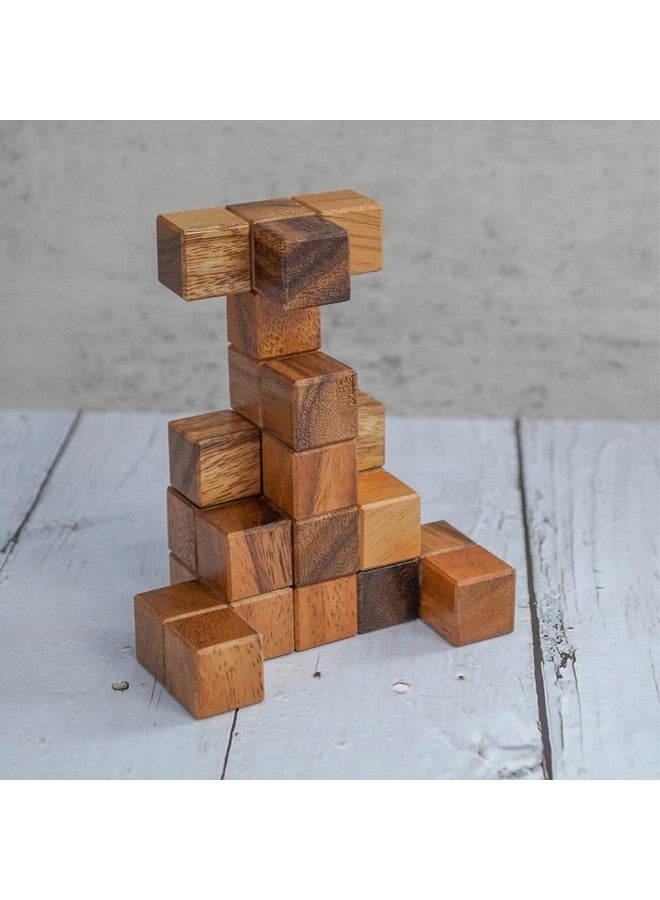 BSIRI Soma Puzzle Cube Wooden Toy Brain Teaser Desk Board Games Adults Master Block Christmas Mind Magic Kids Benders Wood Hand Cube Family Teens Boy Classic - Image 5
