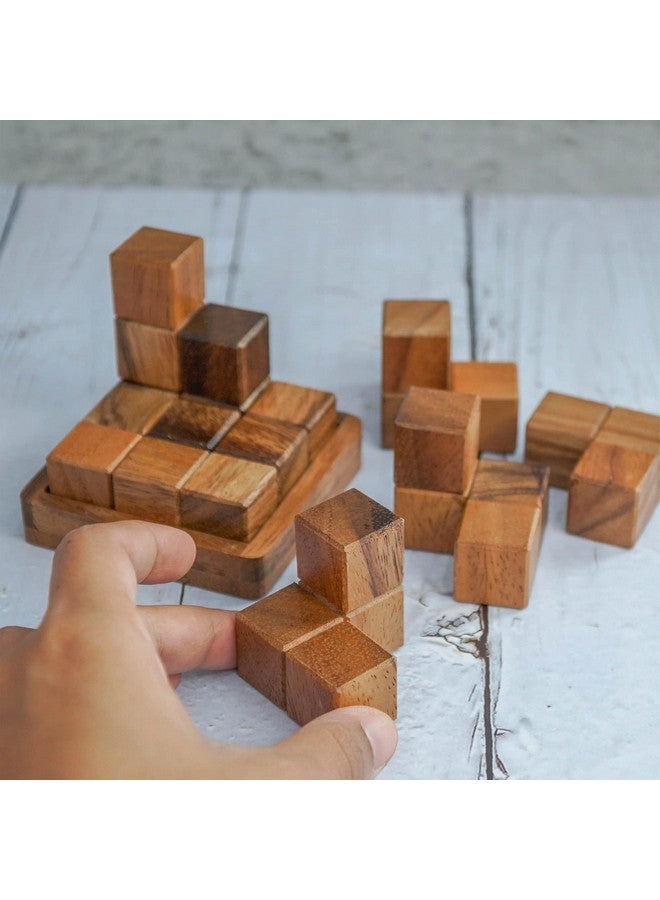 BSIRI Soma Puzzle Cube Wooden Toy Brain Teaser Desk Board Games Adults Master Block Christmas Mind Magic Kids Benders Wood Hand Cube Family Teens Boy Classic - Image 4