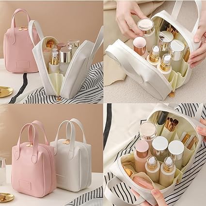 PROSFIA New Makeup Bag Multi Layer Portable Premium Travel Makeup BagCompartments Large Capacity Travel Makeup Bag for WomenPortable Cosmetic Pouch Toiletry Bag for Travel or Daily Pink - Image 4