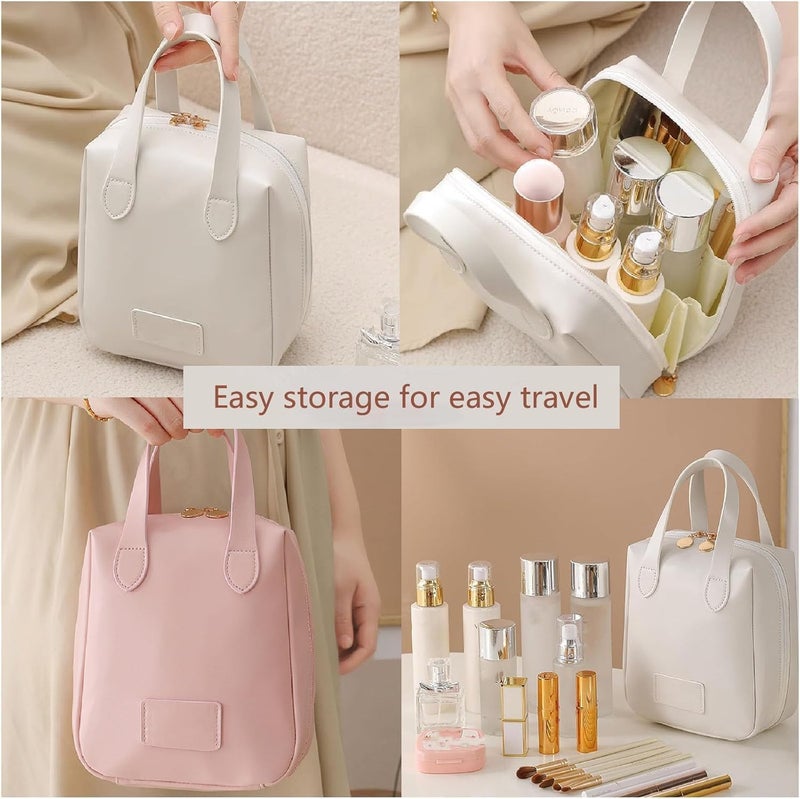 PROSFIA New Makeup Bag Multi Layer Portable Premium Travel Makeup BagCompartments Large Capacity Travel Makeup Bag for WomenPortable Cosmetic Pouch Toiletry Bag for Travel or Daily Pink - Image 5