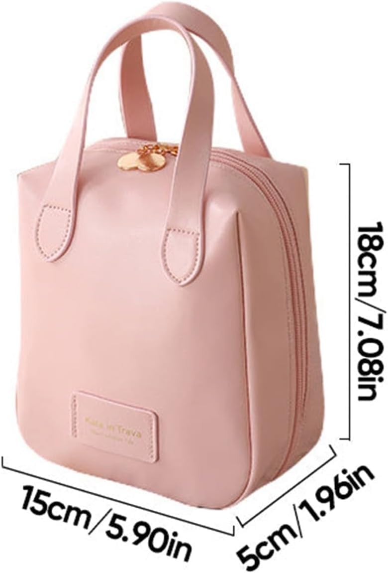 PROSFIA New Makeup Bag Multi Layer Portable Premium Travel Makeup BagCompartments Large Capacity Travel Makeup Bag for WomenPortable Cosmetic Pouch Toiletry Bag for Travel or Daily Pink - Image 2