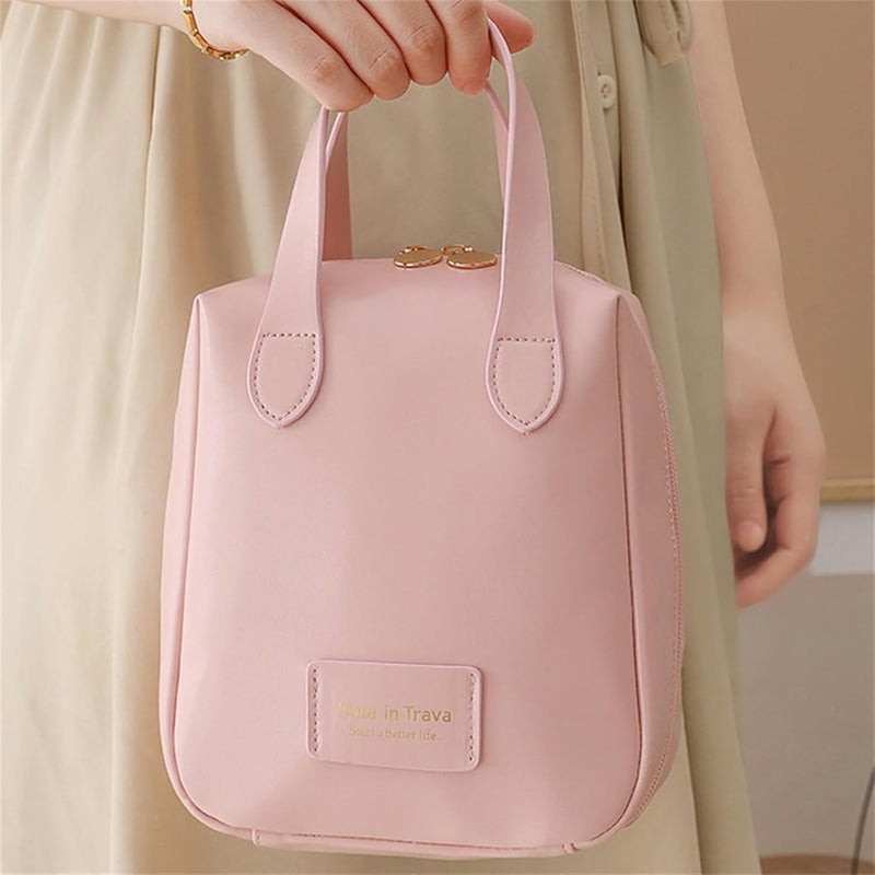 PROSFIA New Makeup Bag Multi Layer Portable Premium Travel Makeup BagCompartments Large Capacity Travel Makeup Bag for WomenPortable Cosmetic Pouch Toiletry Bag for Travel or Daily Pink - Image 3