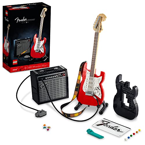 LEGO Ideas Fender Stratocaster 21329 DIY Guitar Model Building Set for Music Lovers, Complete with 65 Princeton Reverb Amplifier & Authentic Accessories, Perfect Way to Rock Gift Giving - Image 1