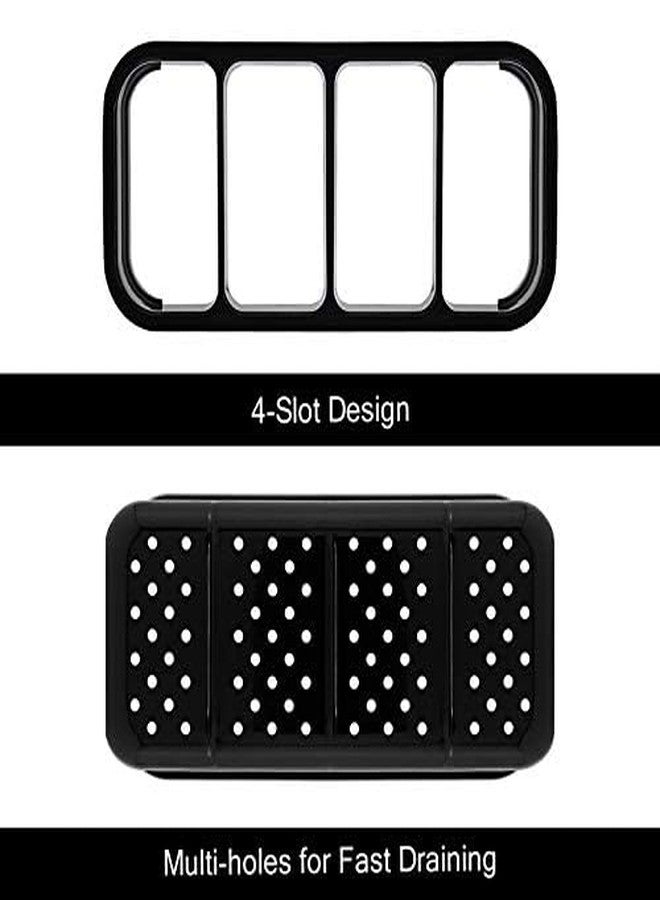 2HEET Stainless Steel Cutlery Drainer with 4 Compartments, Non-Slip Base, Scratch-Resistant Utensil Holder, Drainable Cutlery Organizer Kitchen Forks, Spoons, Knives, and Cooking Tools - Image 3
