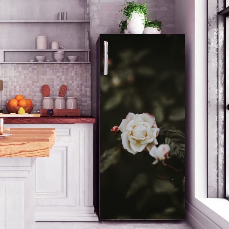 K2A DESIGN K2A DESIGN Abstract Design White Flower Fridge Wrap Decorative Sticker 120 CmX60Cm  - Image 4