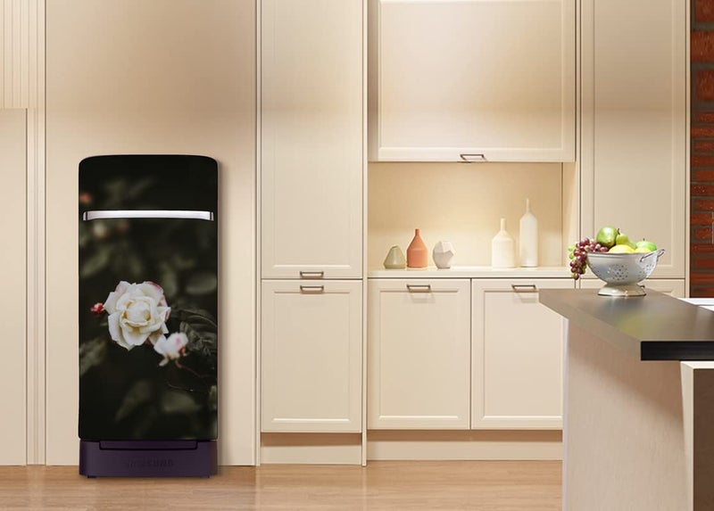 K2A DESIGN K2A DESIGN Abstract Design White Flower Fridge Wrap Decorative Sticker 120 CmX60Cm  - Image 1