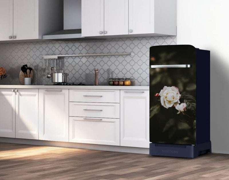 K2A DESIGN K2A DESIGN Abstract Design White Flower Fridge Wrap Decorative Sticker 120 CmX60Cm  - Image 2