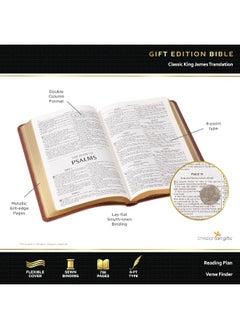 KJV Holy Bible, Gift Edition King James Version, Faux Leather Flexible Cover, Light Pink Floral  - Image 1