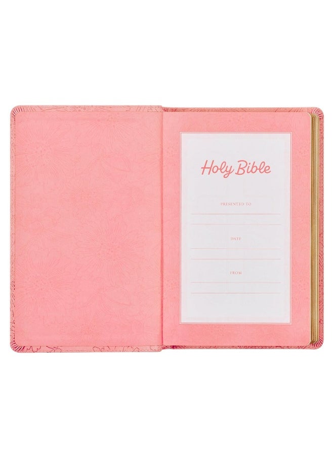 KJV Holy Bible, Gift Edition King James Version, Faux Leather Flexible Cover, Light Pink Floral  - Image 5
