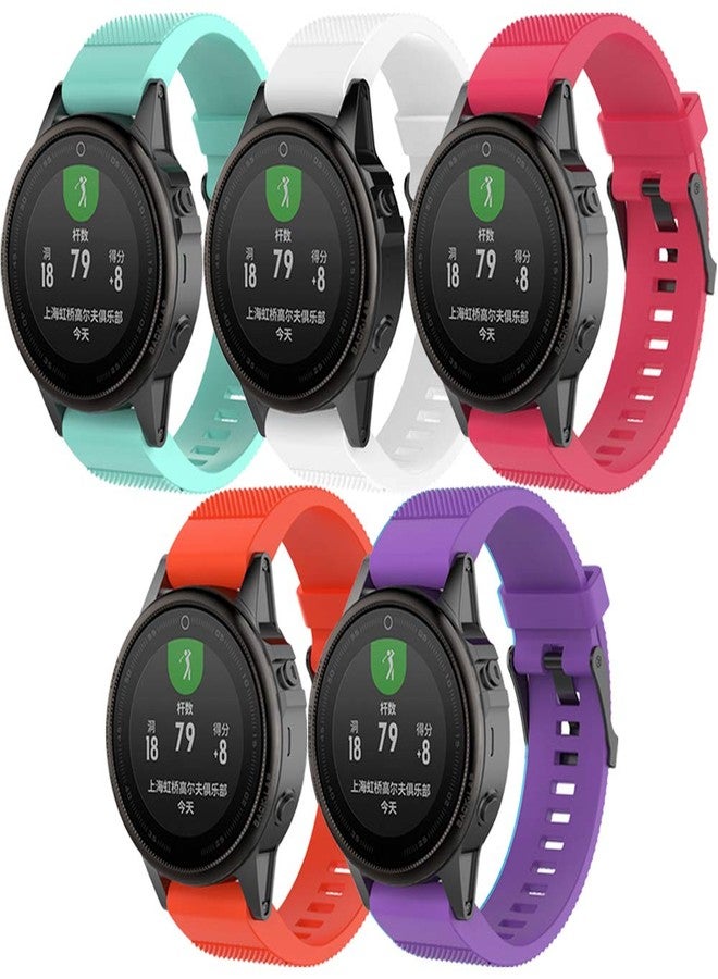 QGHXO سوار ساعة بديل من السيليكون الناعم لساعات Garmin Fenix 5S/ 5S Plus/ 6S/ 6S Pro الذكية (بدون جهاز تتبع) - Image 1