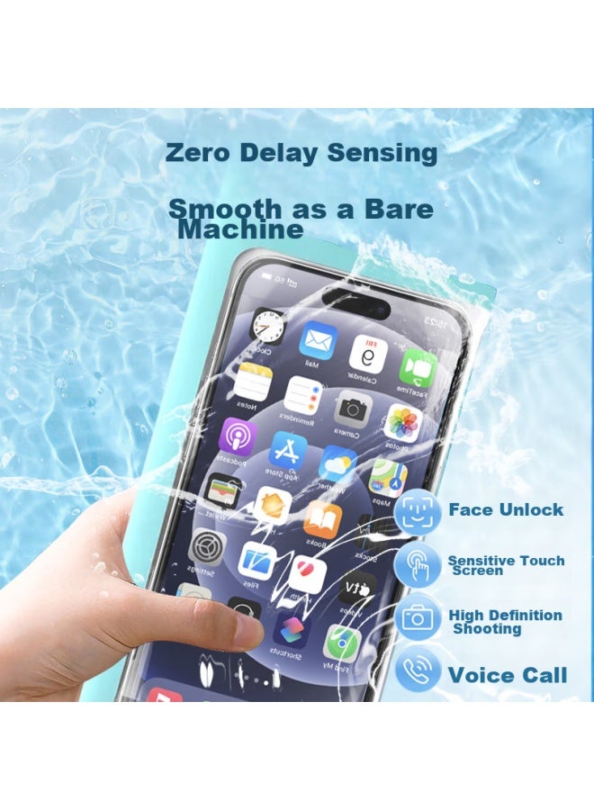 Langling Waterproof Phone Case, Outdoor Swimming Hot Spring Diving Bag, Food Delivery Courier Rider Special, Touchscreen Compatible, Dust-proof Cover, Large Phone Sealing Bag, Neck Strap, Side Double-layer Sealing, Gold - Image 2