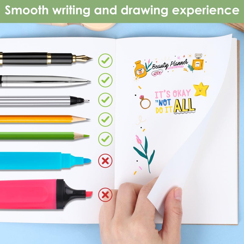 LABUK 8 Pack Blank Kraft Notebooks Journals Notebook Sketch Drawing Pad Book Bulk for Kids Junk Journal, A5, 60 Pages, 8.3 x 5.5 inches - Image 4
