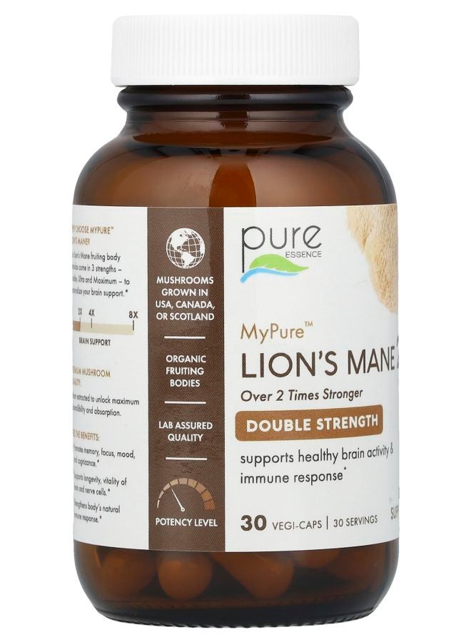 Pure Essence MyPure™ Lion's Mane 2X Double Strength 500 mg 30 Vegi-Caps - Image 2