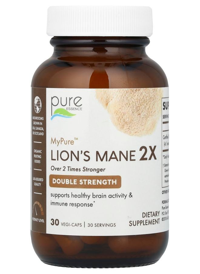 Pure Essence MyPure™ Lion's Mane 2X Double Strength 500 mg 30 Vegi-Caps - Image 1