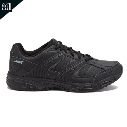 Avia Avi-Union II Non Slip Shoes for Women - Lace Up Comfort Women's Work or Walking Sneakers - Black/Castle Rock, 8.5 Medium - Image 2