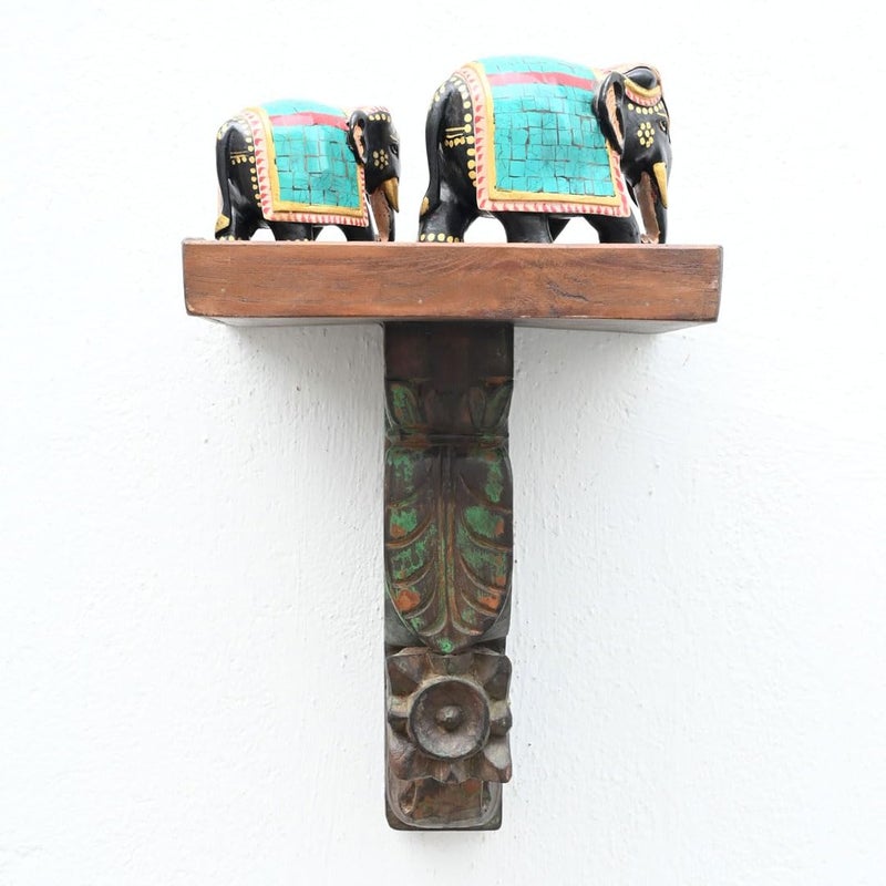 Indune Lifestyle Indune Lifestyle Timeless Wooden Hand Carved Wall Shelf 12 Inch  - Image 2