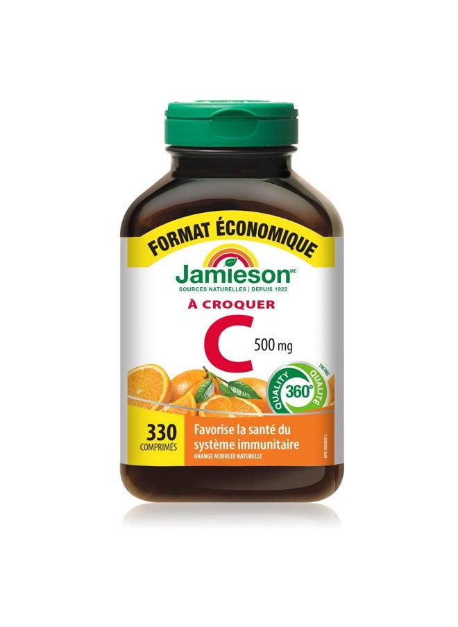 Jamieson Chewable Vitamin-C 500mg Value Supplement Pack(330 Count), Tangy Orange, (Imported from Canada)  - Image 2